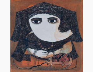 Ganesha, Watercolour & Ink on Paper, 7.5 x 7.5 inches