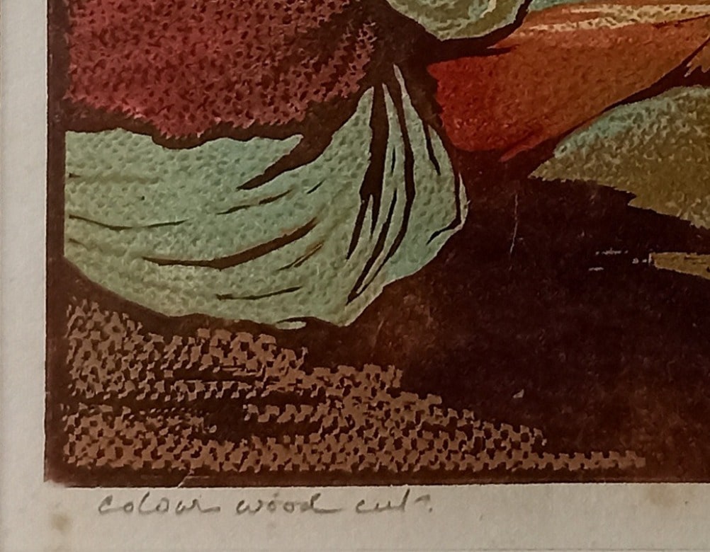 Haren Das Knife Grinder Colour Wood cut on Paper Print Size 8.1 x 6.4 inches 1959 (3)