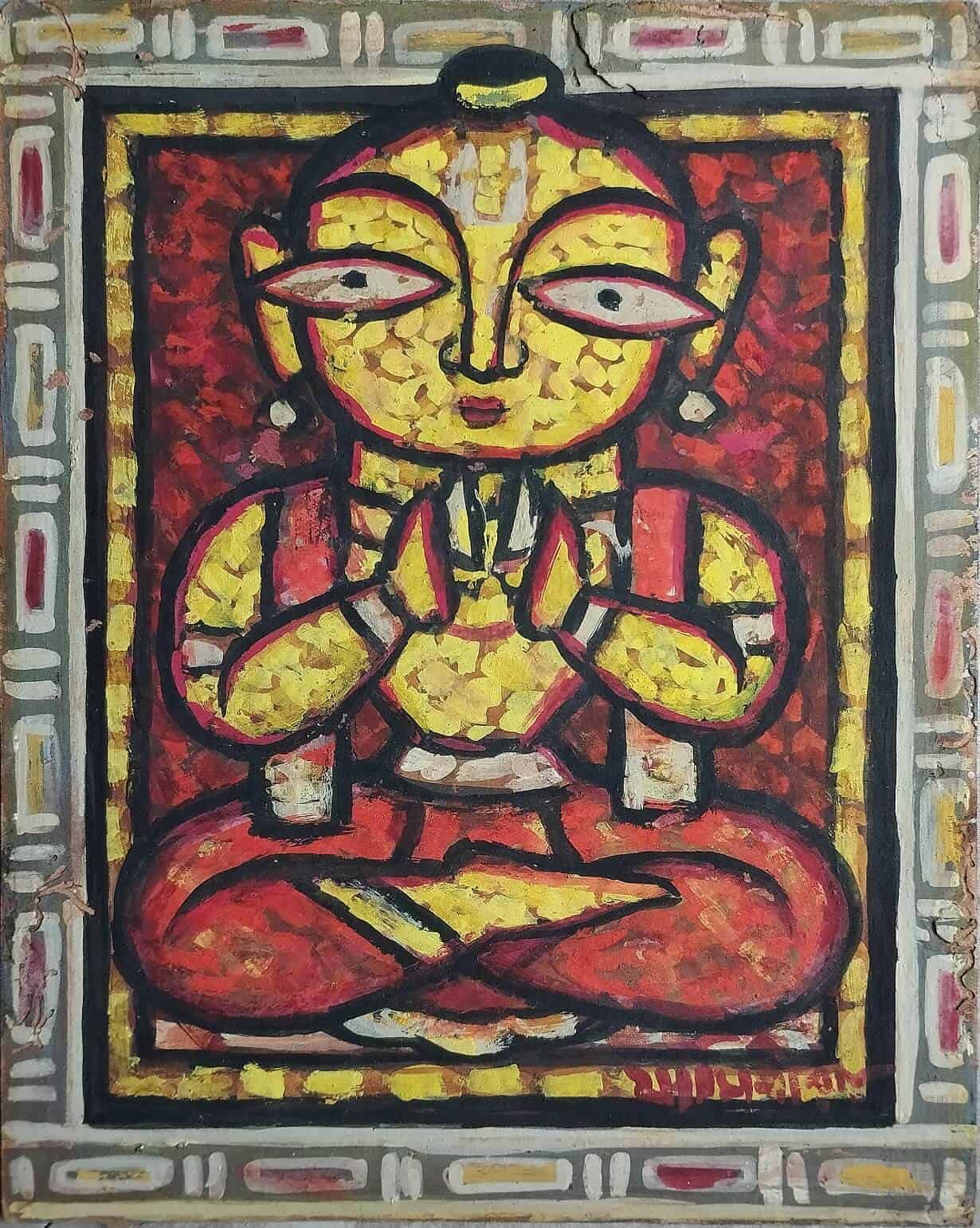 Jamini Roy Untitled Tempera on Board 10 x 8 inches