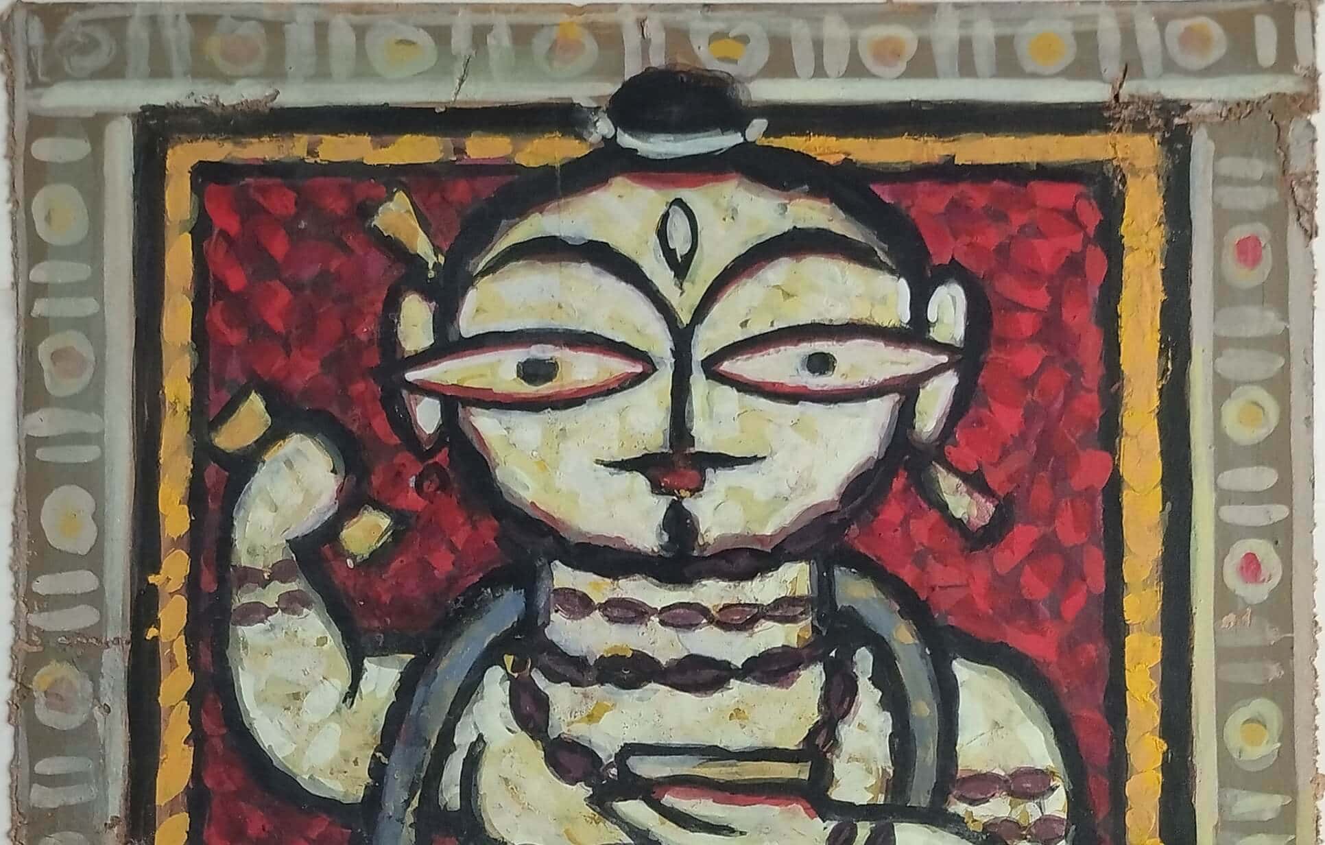 Jamini Roy Untitled Tempera on Board 12 x 9.5 inches (1)