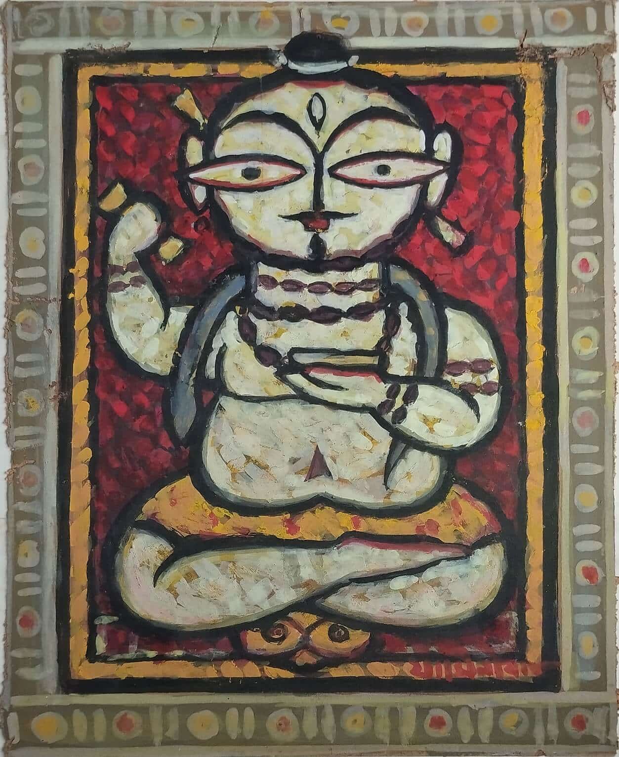 Jamini Roy Untitled Tempera on Board 12 x 9.5 inches