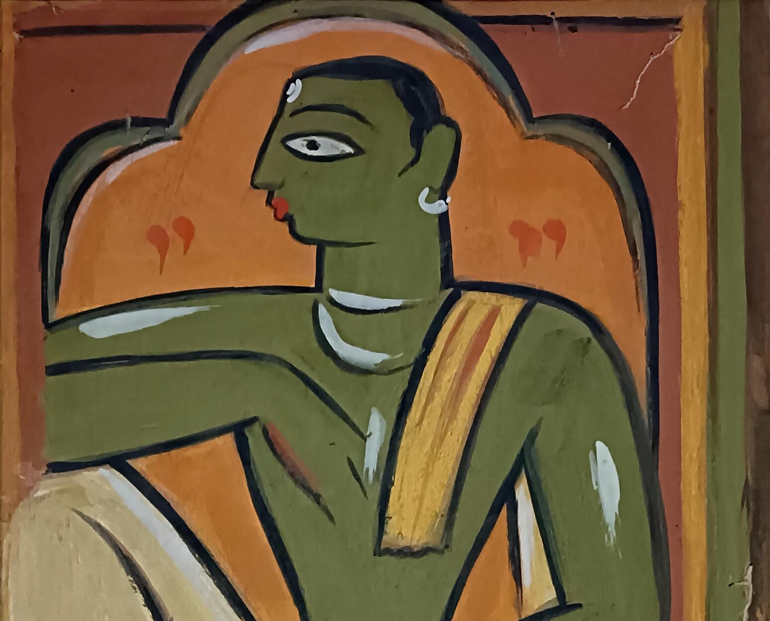 Jamini Roy Untitled Tempera on Board 14.5 x 8.5 inches (1)
