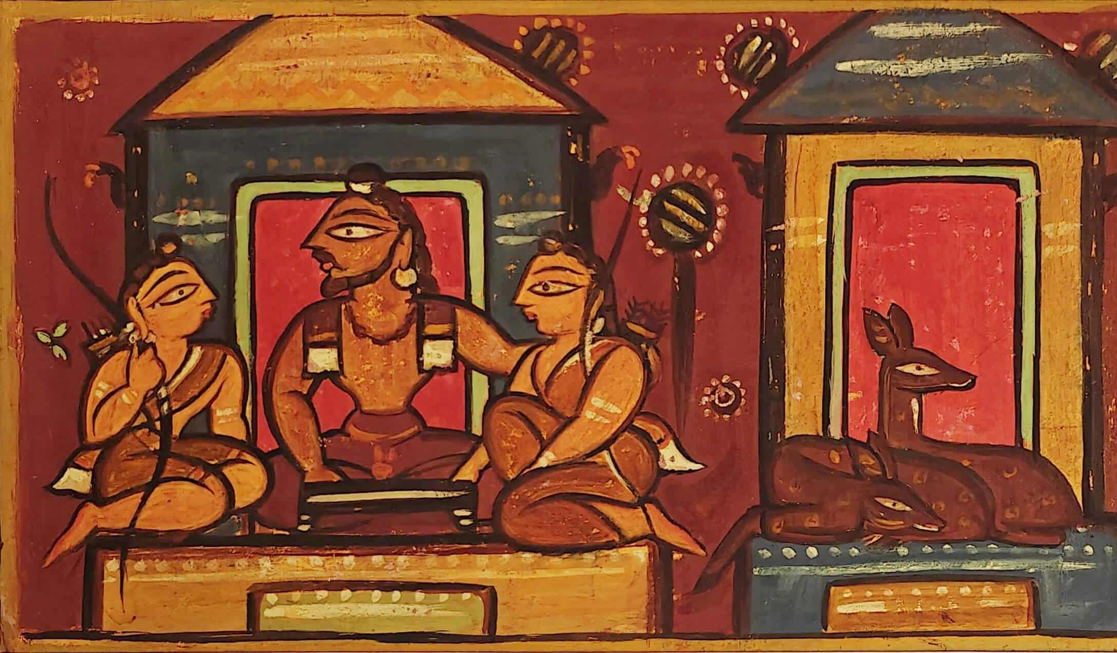 Jamini Roy Untitled Tempera on Board 8.5 x 24.4 inches (1)