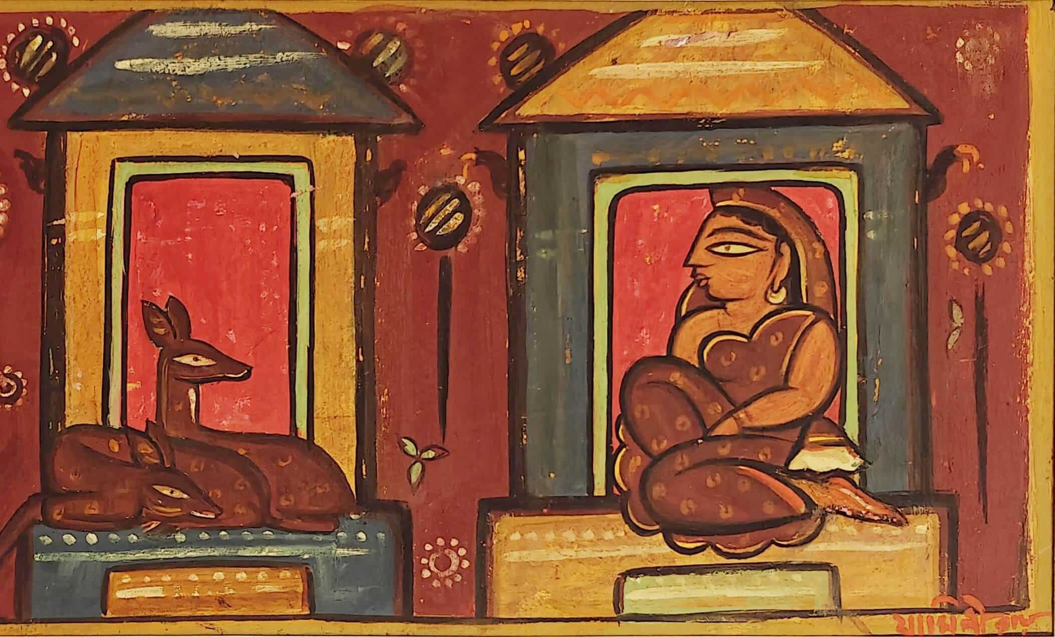 Jamini Roy Untitled Tempera on Board 8.5 x 24.4 inches (2)