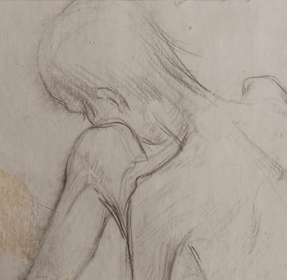 Atul Bose Study Drawings (Squatting Man 4) Pencil on Paper 4.5 x 5.4 inches 1943