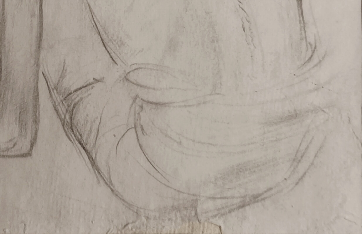 Atul Bose Study Drawings (Squatting Man 4) Pencil on Paper 4.5 x 5.4 inches 1943