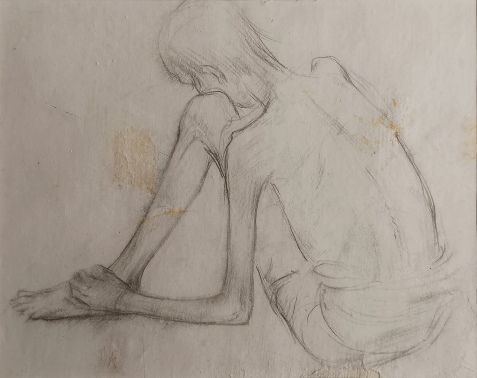 Atul Bose Study Drawings (Squatting Man 4) Pencil on Paper 4.5 x 5.4 inches 1943