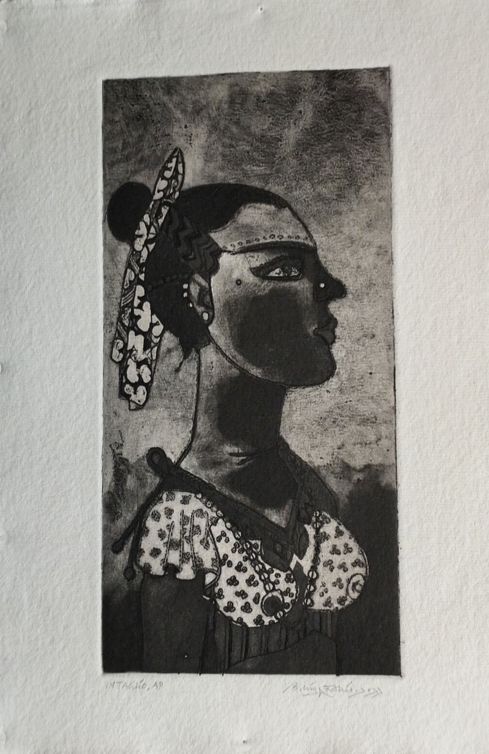 K. Laxma Goud, Intaglio, Paper Size 9.5 x 12.5 inches Painting Size 4.75 x 9.6 inches 8 x 6 inches 2022