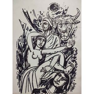 Untitled, Figurative, Mixed Media on Paper